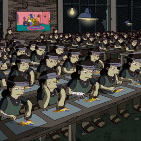 Abertura de "Os Simpsons" ilustra a divisão territorial do trabalho Abertura de "Os Simpsons" ilustra a divisão territorial do trabalho