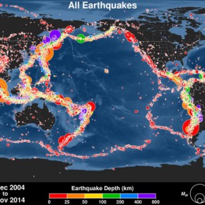Animação mostra os terremotos dos últimos 15 anos Animação mostra os terremotos dos últimos 15 anos