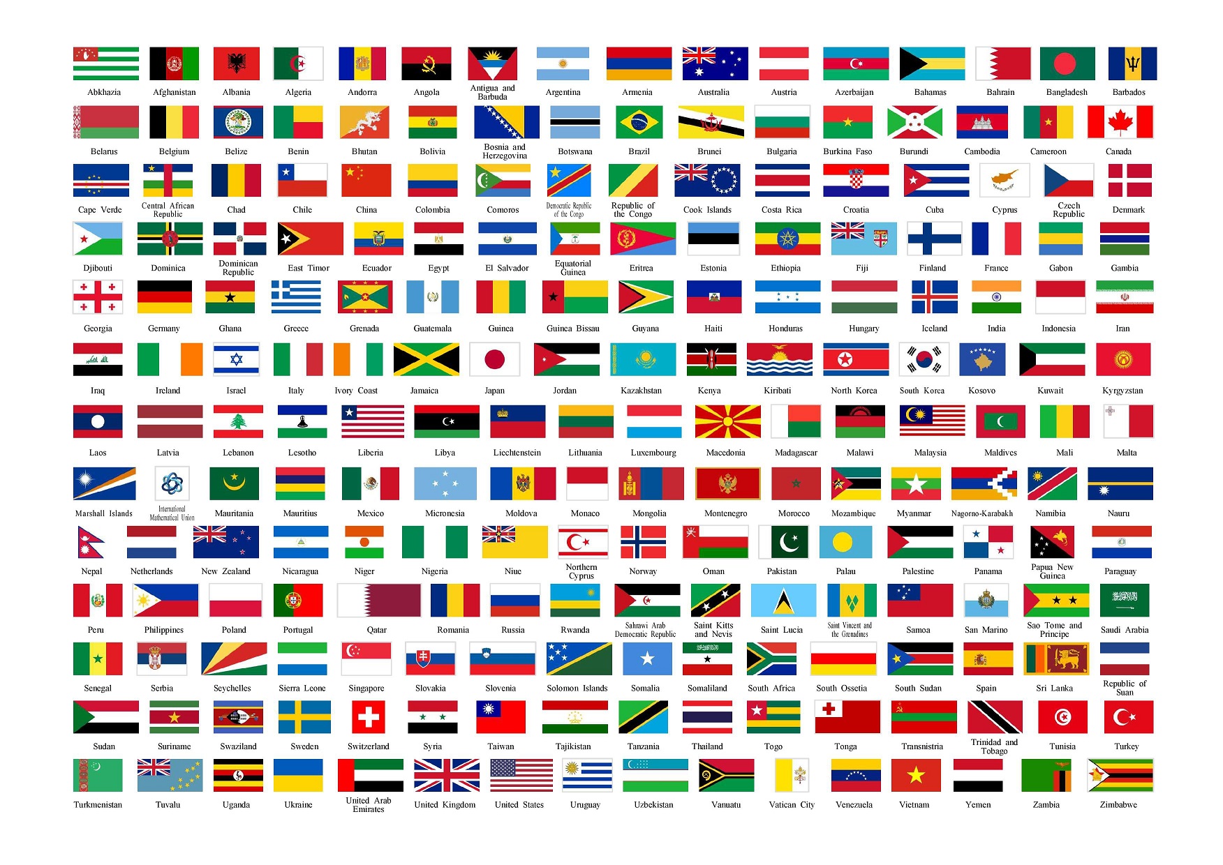 Você consegue relacionar todas essas bandeiras com seus países?